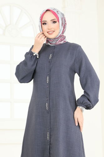 moda selvim Taş Detaylı Takım 3066HBS856 Antrasit - Thumbnail