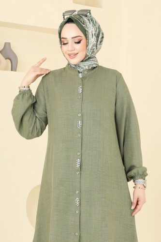 moda selvim Taş Detaylı Takım 3066HBS856 Çağla - Thumbnail