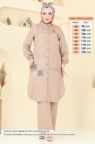 moda selvim Taş Detaylı Takım 369DVL817 Vizyon - Thumbnail