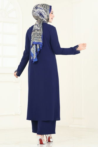 moda selvim Taş Detaylı Tesettür Takım 5671EDF311 Laci - Thumbnail