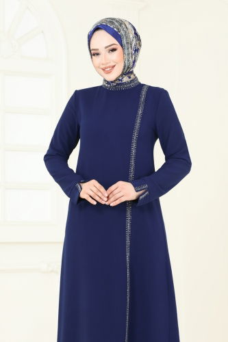 moda selvim Taş Detaylı Tesettür Takım 5671EDF311 Laci - Thumbnail