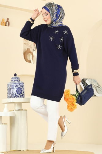 A.Y.D. - Taş Detaylı Triko Tunik 2717AYD574 Laci