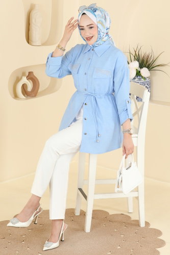 S.L.K. - Taş Detaylı Tunik 2929SLK540 Bebe Mavisi
