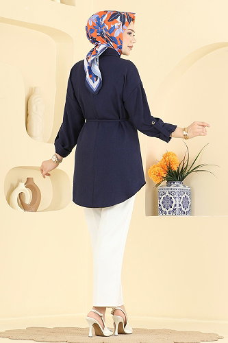 moda selvim Taş Detaylı Tunik 2929SLK540 Laci - Thumbnail