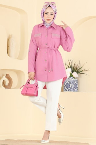 S.L.K. - Taş Detaylı Tunik 2929SLK540 Pembe
