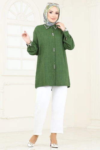 H.B.S. - Taş İşlemeli Takım 2002HBS856 Haki&Ekru