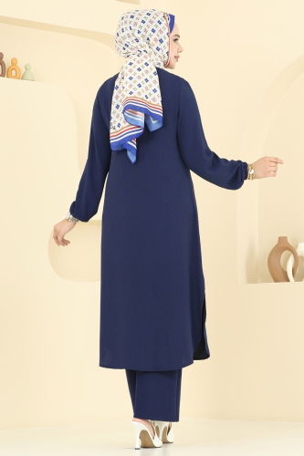 moda selvim Taş İşlemeli Tesettür Takım 440DVL817 Laci - Thumbnail