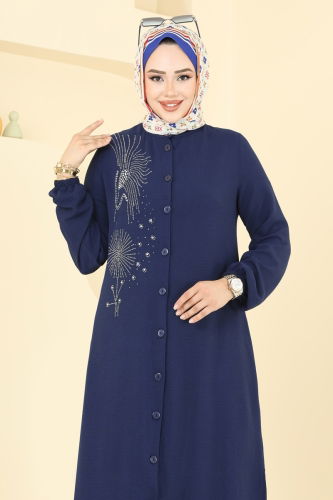 moda selvim Taş İşlemeli Tesettür Takım 440DVL817 Laci - Thumbnail