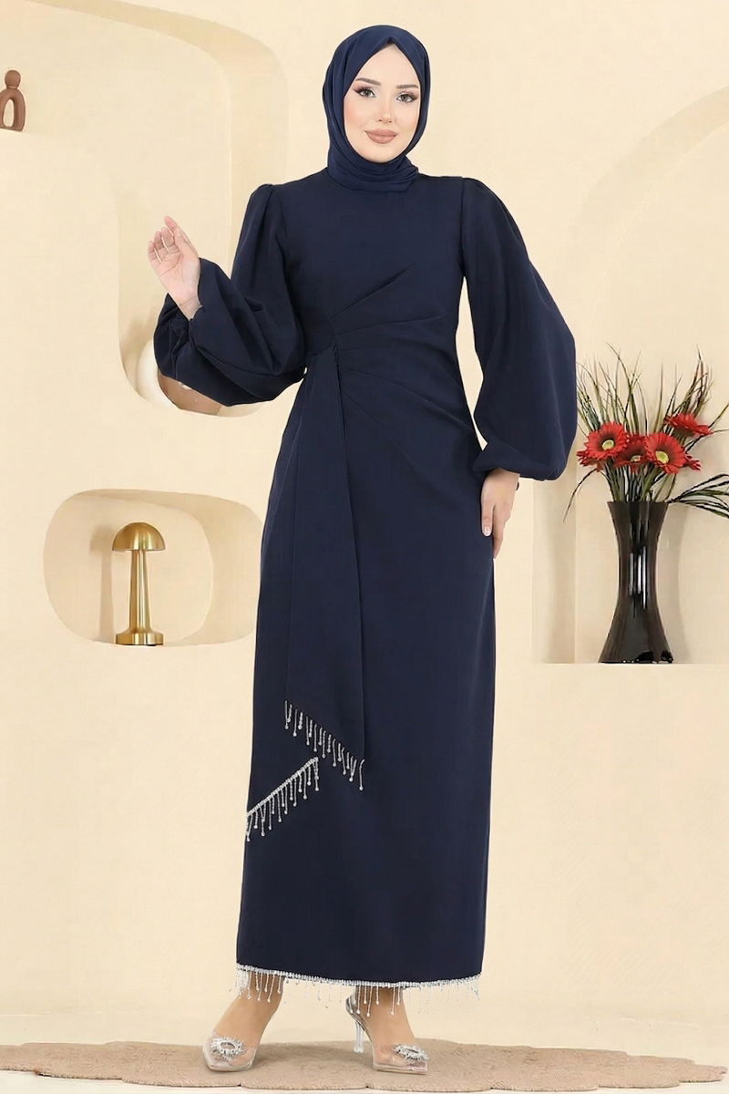 Taşlı Abiye Elbise 6225BSK463 Laci