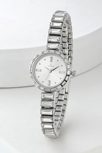 moda selvim Taşlı Şık Kol Saati 8746CLSK1184 Gümüş - Thumbnail