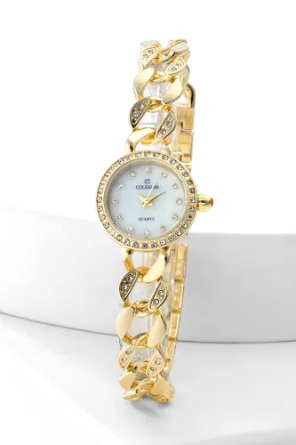 C.L.S.K. - Taşlı Şık Kol Saati 8853CLSK1184 Gold
