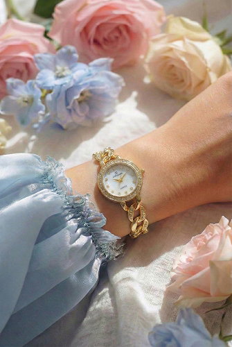 moda selvim Taşlı Şık Kol Saati 8853CLSK1184 Gold - Thumbnail