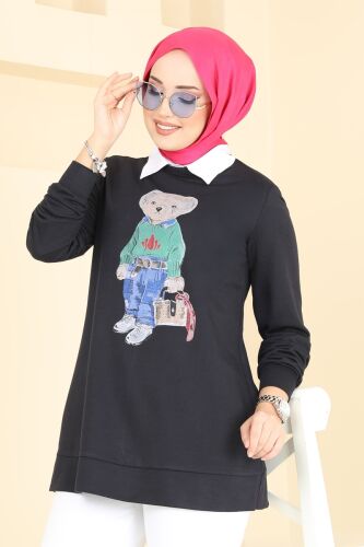 Teddy Baskılı Tesettür Tunik 2609SL432 Laci - 3