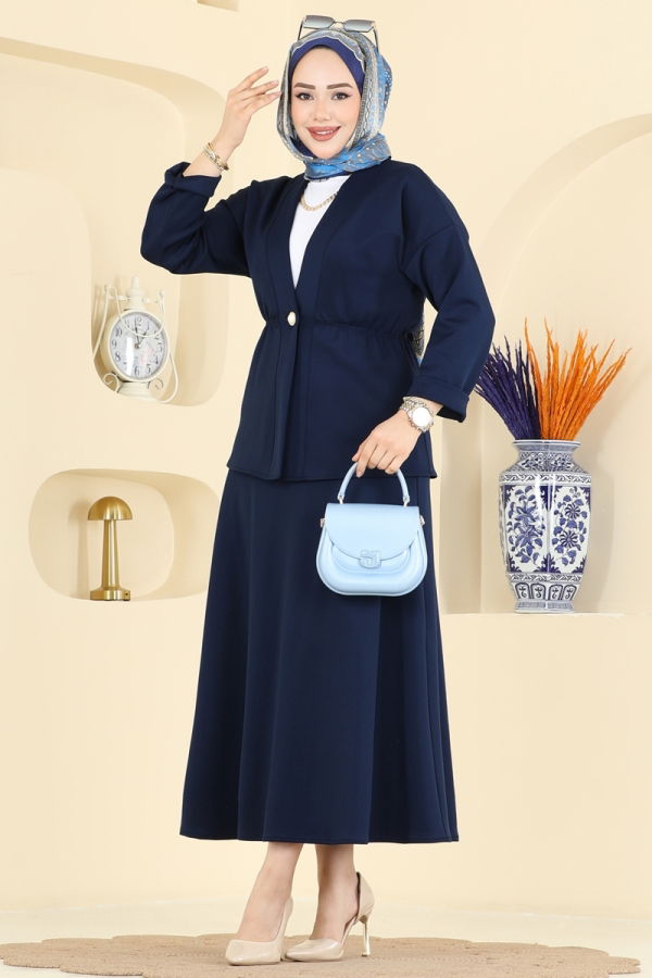 Modaselvim Kombin Tek Düğmeli Scuba Takım 2788AYD574 Laci