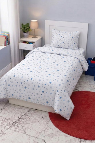 H.B. - Tek Kişilik Nevresim Takımı 1029HB1195 Desen 4 Mavi