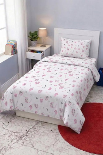 H.B. - Tek Kişilik Nevresim Takımı 1029HB1195 Desen3 Pembe