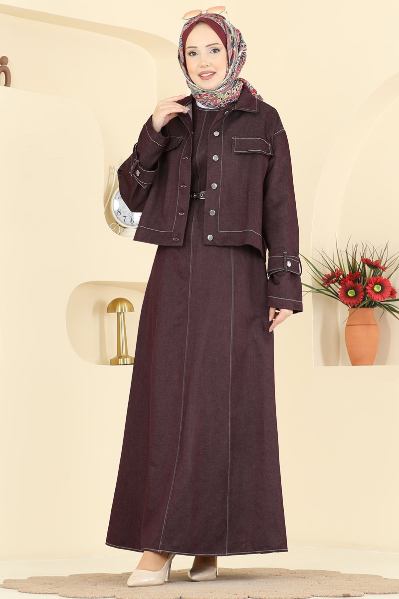 Tensel 2 li Kemerli Takım 4118FVN1181 Bordo
