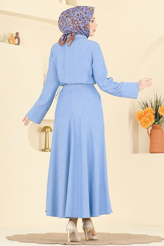 moda selvim Tensel Etekli 2 li Takım 6287BSK463 Açık Kot - Thumbnail