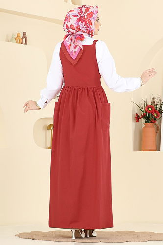 moda selvim Terikoton 2 li Jile Takım 348ASN888 Kırmızı - Thumbnail