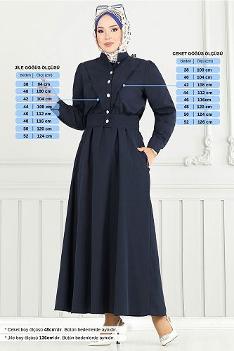 moda selvim Tesettür Jile Takım 4450KTR927-M Laci - Thumbnail