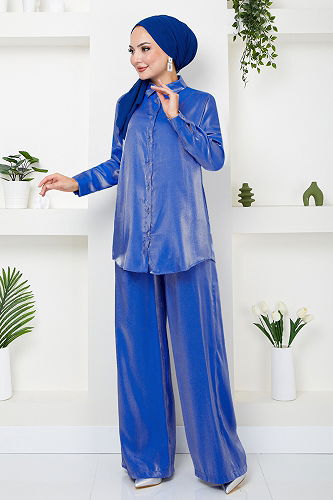 moda selvim طقم 4702ZNK903-M ازرق - Thumbnail