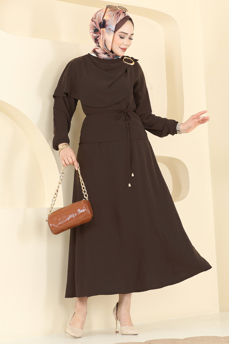 Toka Detaylı 2 li Takım 2663MSZ1172 Kahve