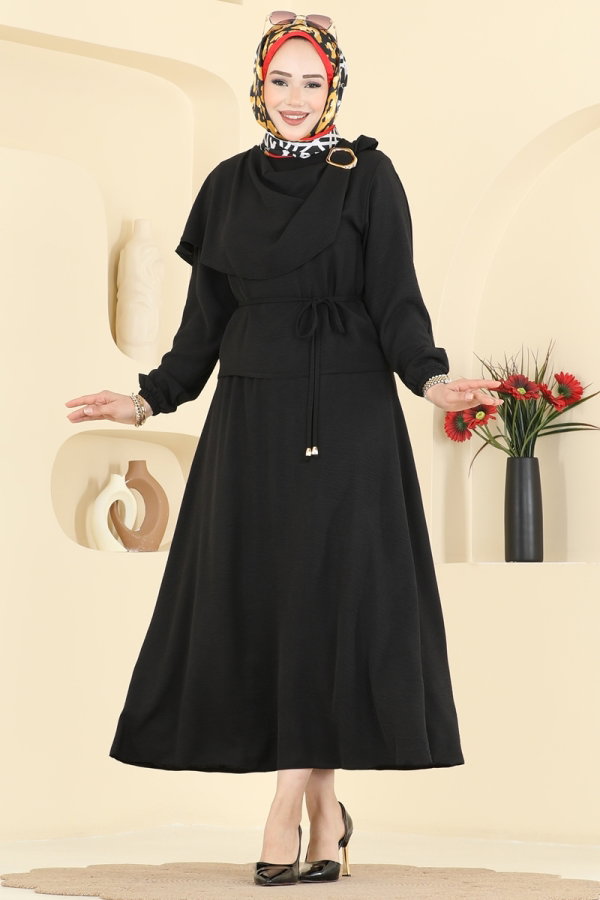 Modaselvim Kombin Toka Detaylı 2 li Takım 2663MSZ1172 Siyah