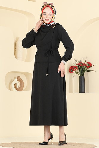 moda selvim Toka Detaylı 2 li Takım 2663MSZ1172 Siyah - Thumbnail