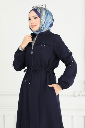 moda selvim Toka Detaylı Dabıl Ferace 23024UKB139 Laci - Thumbnail