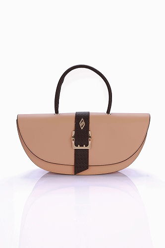 moda selvim Toka Kemerli Kadın El Ve Omuz Çantası 6219ARK1142 Koyu Vizyon - Thumbnail