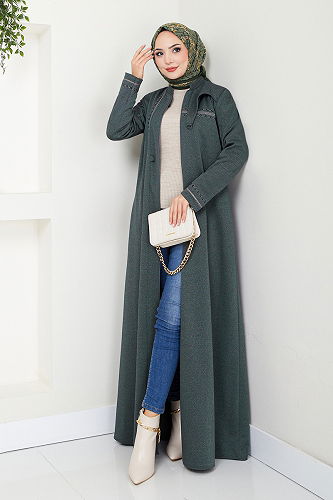 moda selvim Topcoat 0003HMY948-M Khaki - Thumbnail