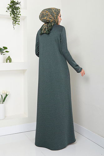 moda selvim معطف اخضر عفني 0003HMY948-M - Thumbnail