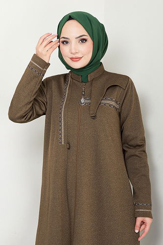 moda selvim معطف عسلي 0003HMY948-M - Thumbnail