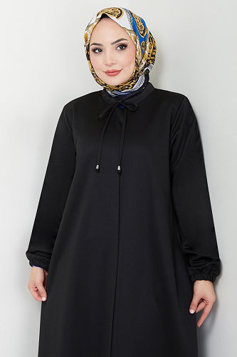 moda selvim Topcoat 0132HMY948-M Black - Thumbnail