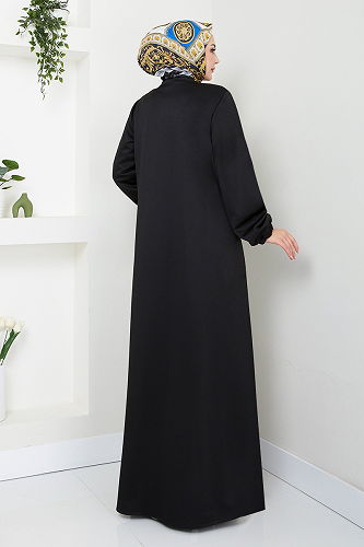 moda selvim Topcoat 0132HMY948-M Black - Thumbnail