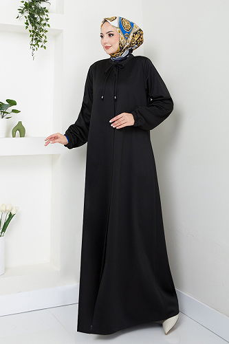 moda selvim Topcoat 0132HMY948-M Black - Thumbnail