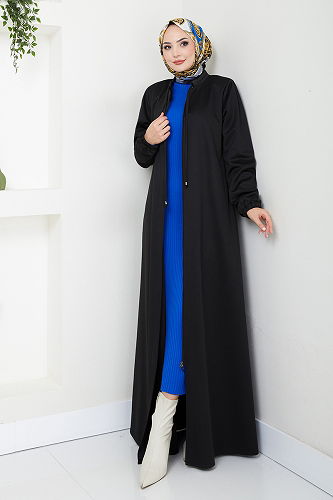 moda selvim Topcoat 0132HMY948-M Black - Thumbnail