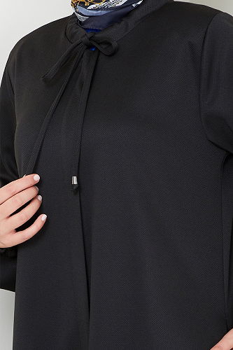 moda selvim معطف أسود 0132HMY948-M - Thumbnail