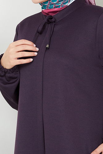 moda selvim Topcoat 0132HMY948-M Purple - Thumbnail