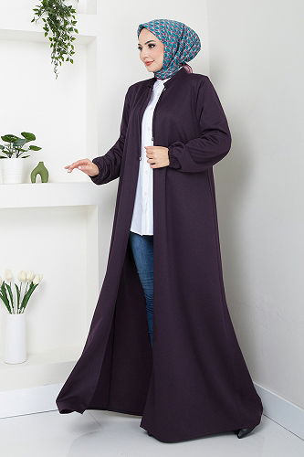 moda selvim Topcoat 0132HMY948-M Purple - Thumbnail