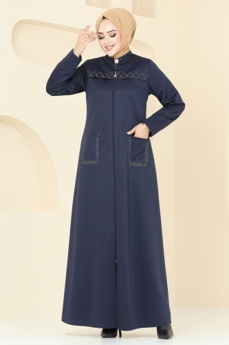 moda selvim Topcoat 0256HMY852 Navy Blue - Thumbnail