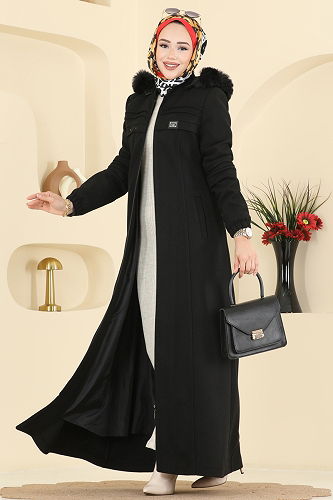 moda selvim Topcoat 2076OZT1013 Black - Thumbnail