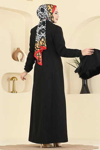 moda selvim Topcoat 2076OZT1013 Black - Thumbnail