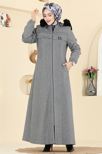 moda selvim Topcoat 2076OZT1013 Gray - Thumbnail