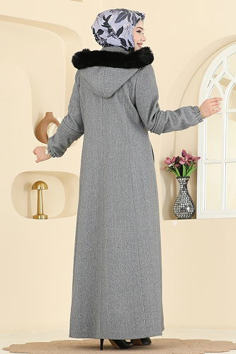 moda selvim Topcoat 2076OZT1013 Gray - Thumbnail