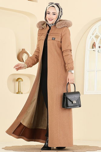 moda selvim Topcoat 2076OZT1013 Tan - Thumbnail