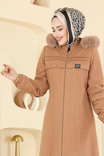 moda selvim Topcoat 2076OZT1013 Tan - Thumbnail