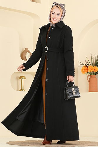 moda selvim Topcoat 2078OZT1013 Black - Thumbnail