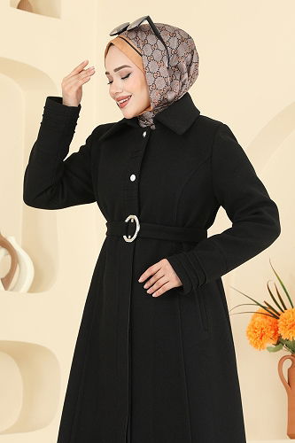 moda selvim Topcoat 2078OZT1013 Black - Thumbnail