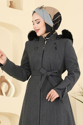 moda selvim Topcoat 2080OZT1013 Anthracite - Thumbnail